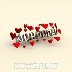 nuhondau in In Love style - 3D name wallpaper
