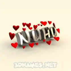 nuhu in In Love style - 3D name wallpaper