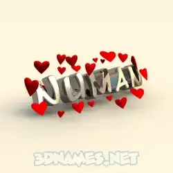 numan in In Love style - 3D name wallpaper