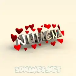numena in In Love style - 3D name wallpaper