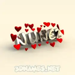 nunez in In Love style - 3D name wallpaper