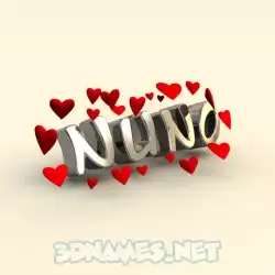 nuno in In Love style - 3D name wallpaper