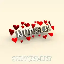 nurislam in In Love style - 3D name wallpaper