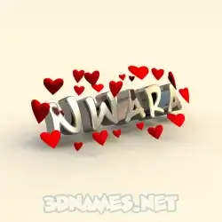 nwara in In Love style - 3D name wallpaper