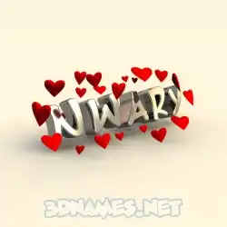 nwary in In Love style - 3D name wallpaper