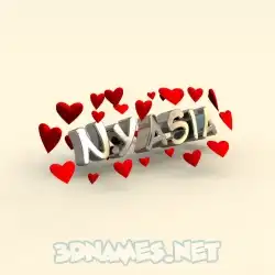 nyasia in In Love style - 3D name wallpaper