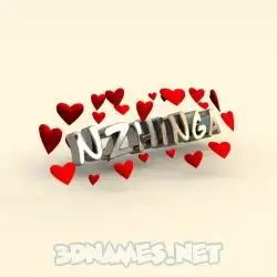 nzhinga in In Love style - 3D name wallpaper