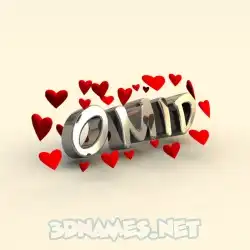 omid in In Love style - 3D name wallpaper