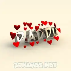 paddu in In Love style - 3D name wallpaper