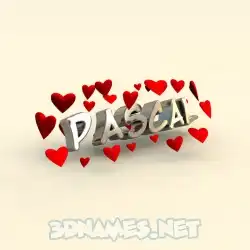 pascal in In Love style - 3D name wallpaper