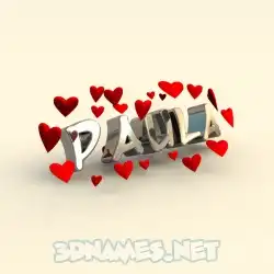 paula in In Love style - 3D name wallpaper