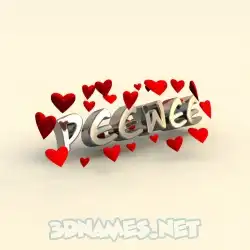 peewee in In Love style - 3D name wallpaper