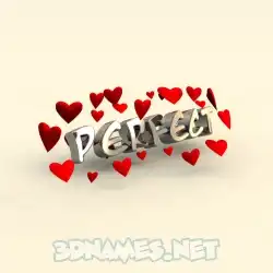 perfect in In Love style - 3D name wallpaper