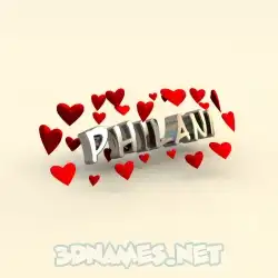 philani in In Love style - 3D name wallpaper
