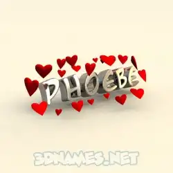 phoebe in In Love style - 3D name wallpaper