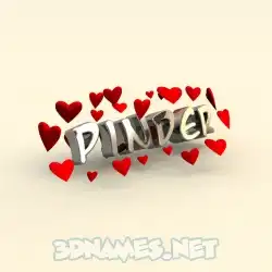 pinder in In Love style - 3D name wallpaper