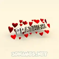 prathibha in In Love style - 3D name wallpaper