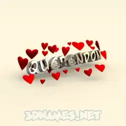 querendon in In Love style - 3D name wallpaper