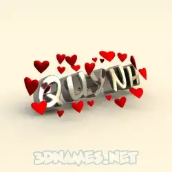 quynh in In Love style - 3D name wallpaper