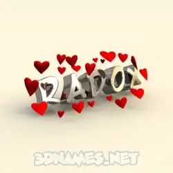 radox in In Love style - 3D name wallpaper