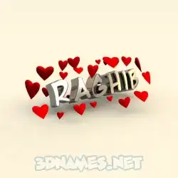 raghib in In Love style - 3D name wallpaper