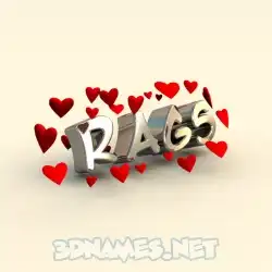 rags in In Love style - 3D name wallpaper