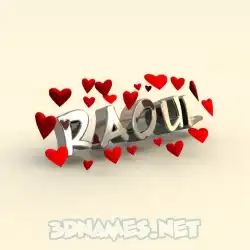 raoul in In Love style - 3D name wallpaper