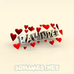 ravinder in In Love style - 3D name wallpaper