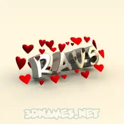 ravs in In Love style - 3D name wallpaper