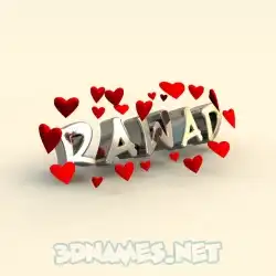 rawad in In Love style - 3D name wallpaper