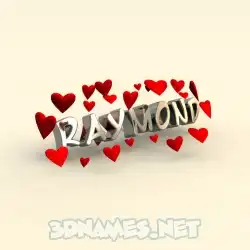 raymond in In Love style - 3D name wallpaper