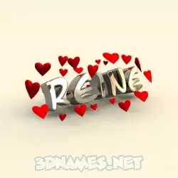 reine in In Love style - 3D name wallpaper