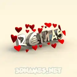 remas in In Love style - 3D name wallpaper