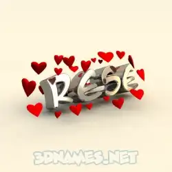 rese in In Love style - 3D name wallpaper