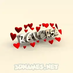 reverse in In Love style - 3D name wallpaper