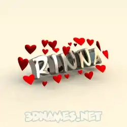 rinna in In Love style - 3D name wallpaper