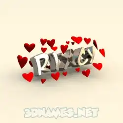 rixcy in In Love style - 3D name wallpaper