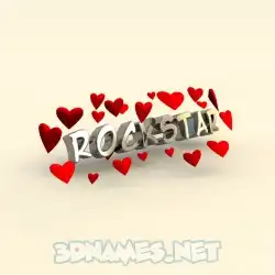 rockstar in In Love style - 3D name wallpaper