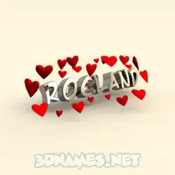 roeland in In Love style - 3D name wallpaper