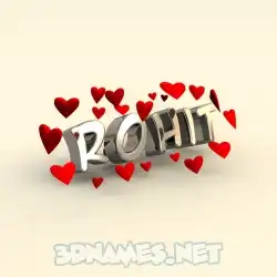 rohit in In Love style - 3D name wallpaper