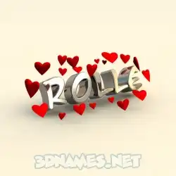 rolle in In Love style - 3D name wallpaper