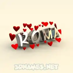 roma in In Love style - 3D name wallpaper