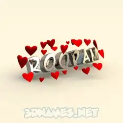 roopam in In Love style - 3D name wallpaper
