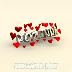 rozanne in In Love style - 3D name wallpaper