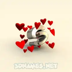 s in In Love style - 3D name wallpaper