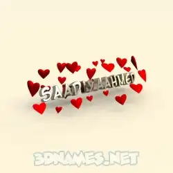 saadiyaahmed in In Love style - 3D name wallpaper
