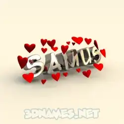 samus in In Love style - 3D name wallpaper