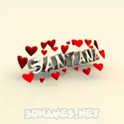 santana in In Love style - 3D name wallpaper