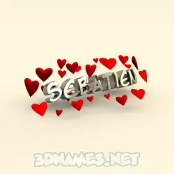 sebatien in In Love style - 3D name wallpaper