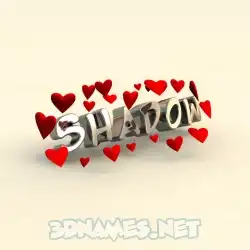 shadow in In Love style - 3D name wallpaper